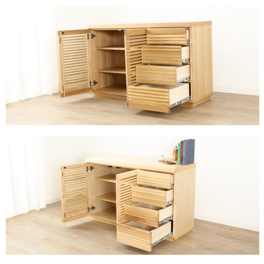 野中木工所 ジャギー キャビネット 木製 完成品 おしゃれ 幅 80 120