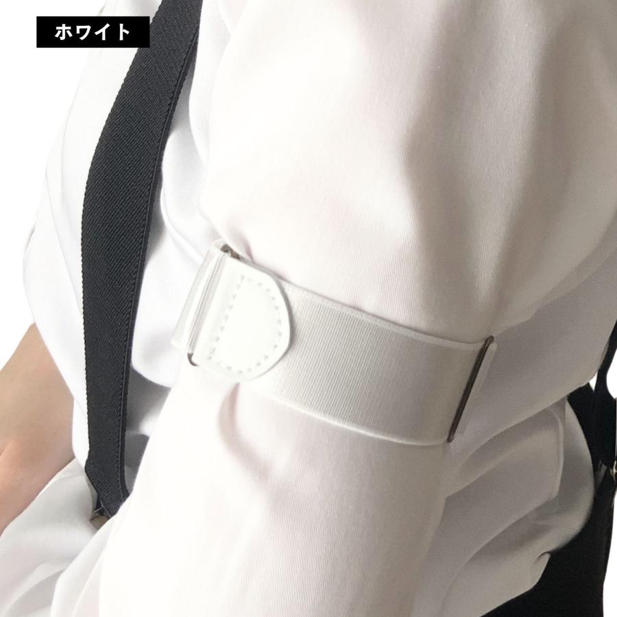 haoa アームバンド 艶ありゴム 革タブ アームベルト 2個セット アーム