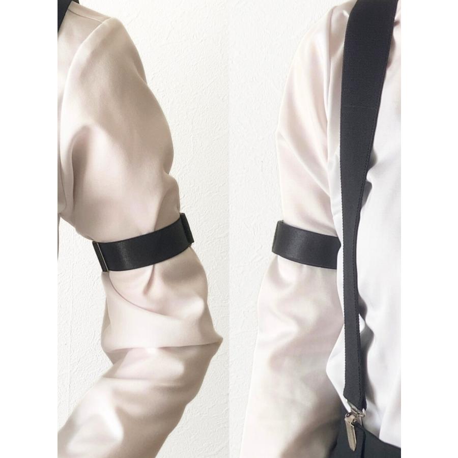 haoa アームバンド 艶ありゴム 革タブ アームベルト 2個セット アーム