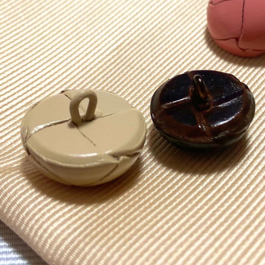 haoa 革ボタン 6個セット 足付き バスケット 牛革 レザー くるみ 牛革 カーディガン アウター洋裁 洋服 手芸 クラフト 直径18mm 20mm 23mm |  | 09