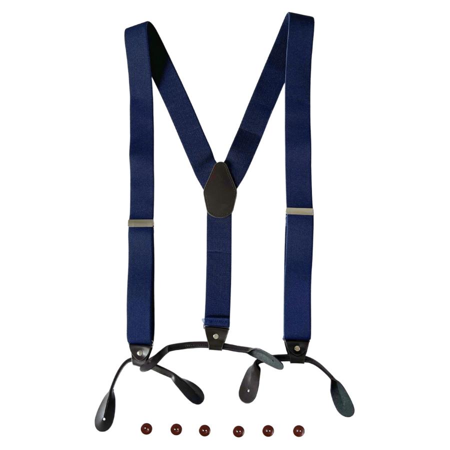 haoa ボタン式 サスペンダー カジュアル ズボンつり 幅広 長さ調節可能 吊りバンド ボタン型 Y型 ショルダーサスペンダー 3.5cm幅 ボタン６個付き |  | 04