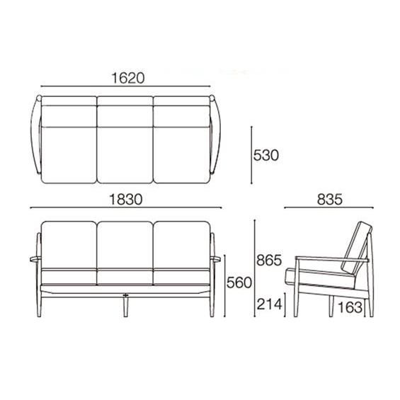 EDDA　エッダ　3Pソファ　LS30303A-EL0E2ベージュ（E1ブルー　E3レッド　E4グレー　S2本革ブラック）　LS30303A-ELS2 朝日木材加工_4