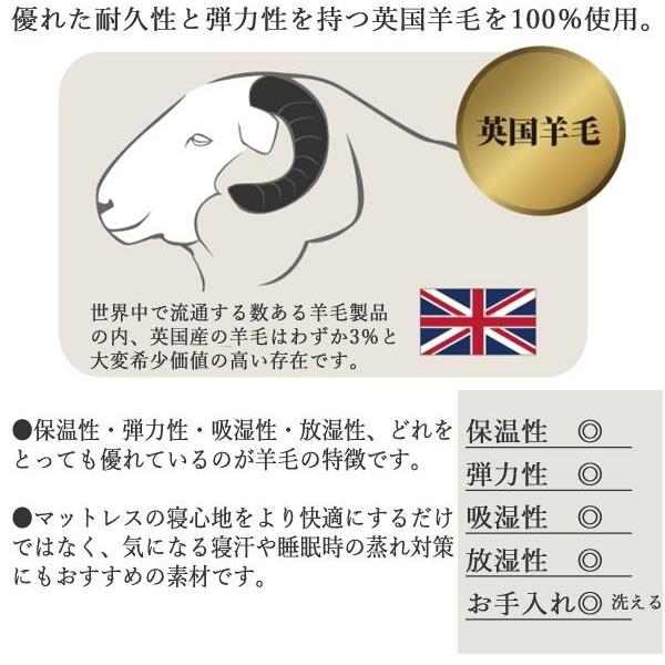 フランスベッド（FRANCEBED） 羊毛メッシュベッドパッド クィーン