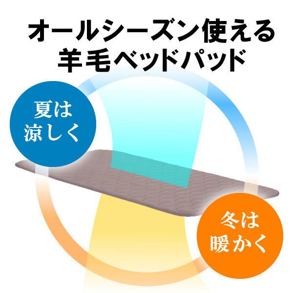 フランスベッド（FRANCEBED） 羊毛メッシュベッドパッド ワイドダブル