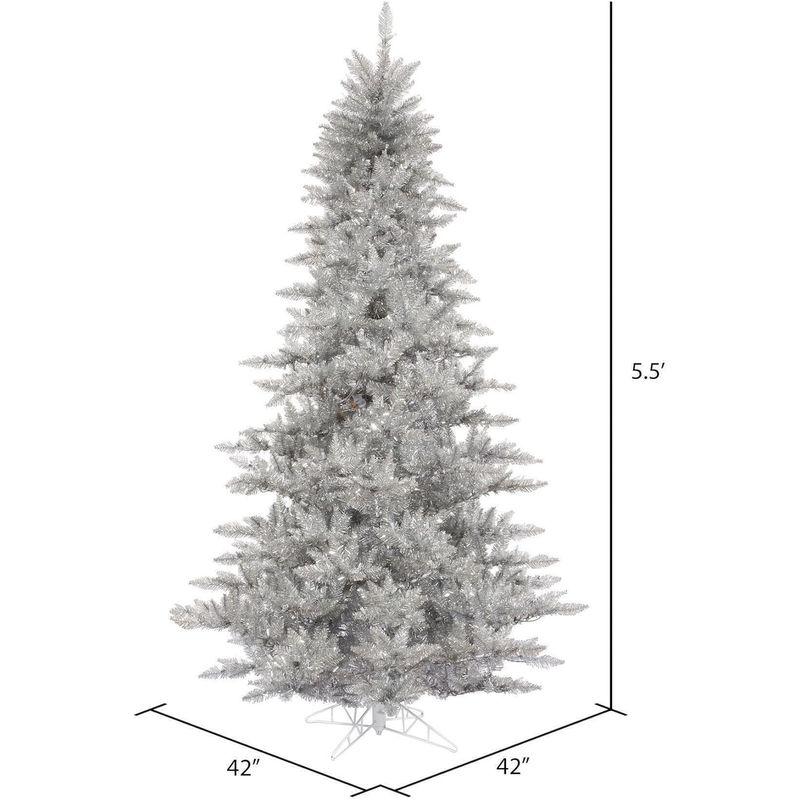 Vickerman 5.5フィート シルバー ティンセルモミ 人工クリスマスツリー ライトなし フェイクシルバークリスマスツリー 季節の屋内 - 4