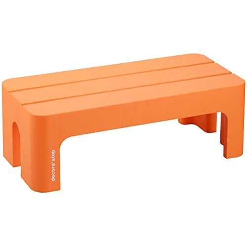 サンカ デコラステップ 踏み台 昇降ステップ台 オレンジ L 高さ20cm 広い足のせ部分と滑り止め加工 インテリアになじむおしゃれでかわいい丸いフォル の商品画像