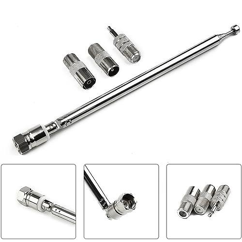 LIKENNY FMアンテナ ラジオ伸縮アンテナ 7節 75CM F型 ネジ式端子