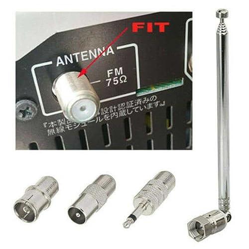 LIKENNY FMアンテナ ラジオ伸縮アンテナ 7節 75CM F型 ネジ式端子
