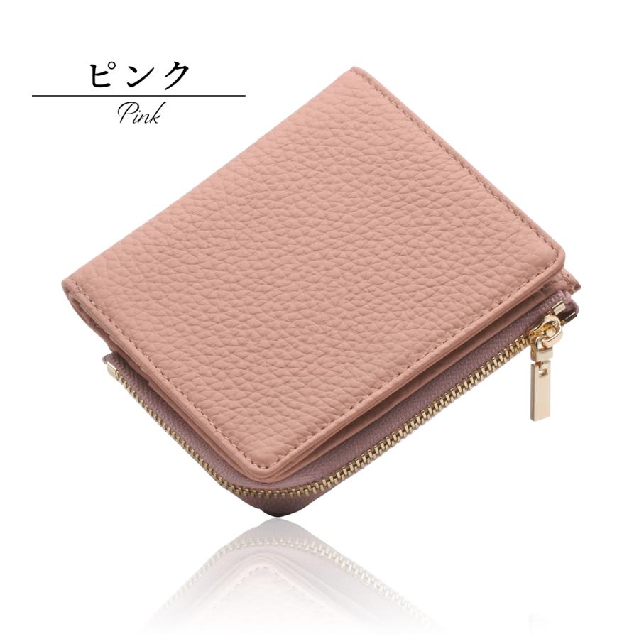 レディース 財布 二つ折り 薄型 本革 シボ レザー 札入れ L字 レディース 財布 二つ折り 薄型 本革 シボ レザー 札入れ L字