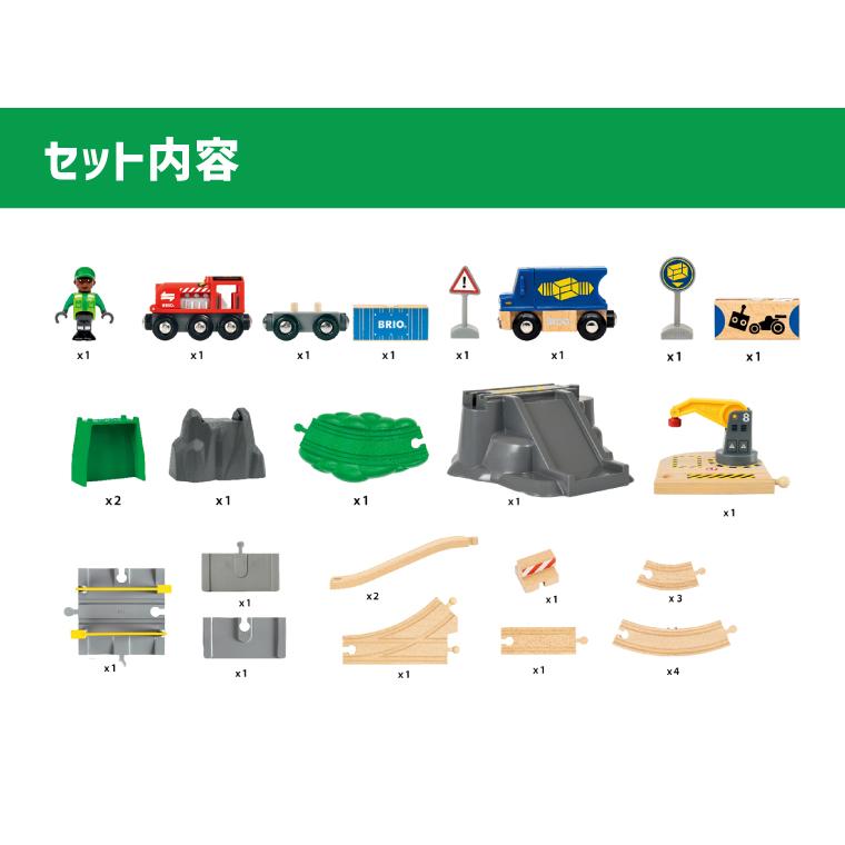 お得なセット 木のおもちゃ ブリオ BRIO WORLD 木製レール カーゴデリバリーセット＋電動車両 プラケース入り コモック限定 レールセット 3歳 子供｜comoc-anbau｜03