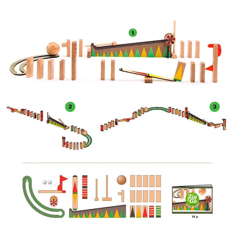 ジグ&ゴー 48ピース ジェコ 知育玩具 新品 未使用 在庫処分 知育玩具 DJECO ジェコ Zig&Go ジグ&ゴー 27ピース ドミノ倒し
