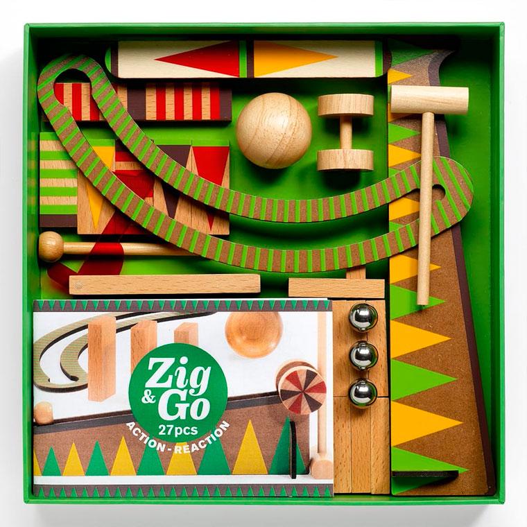 知育玩具 DJECO ジェコ Zig&Go ジグ&ゴー 27ピース ドミノ倒し