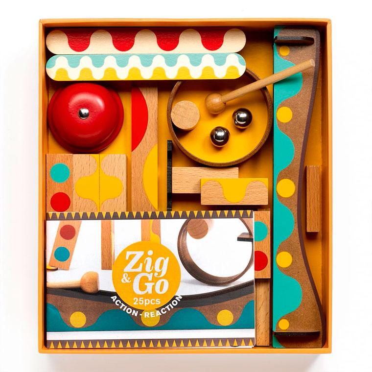 知育玩具 DJECO ジェコ Zig&Go ジグ&ゴー 25ピース ドミノ倒し