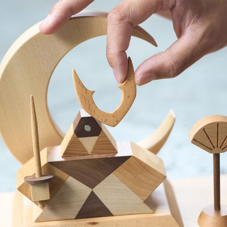 ニチガン WOODEN DECORATION「将」｜端午の節句 子どもの日 兜｜木製雑貨 木製デコレーション インテリア｜プレゼント｜男の子 初節句 出産祝い お祝いの画像