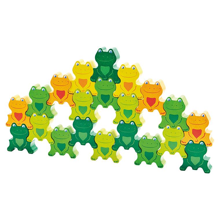 知育玩具 ハバ社 HABA かえるつむつむ・25 色合わせ 2歳 積み木 木の