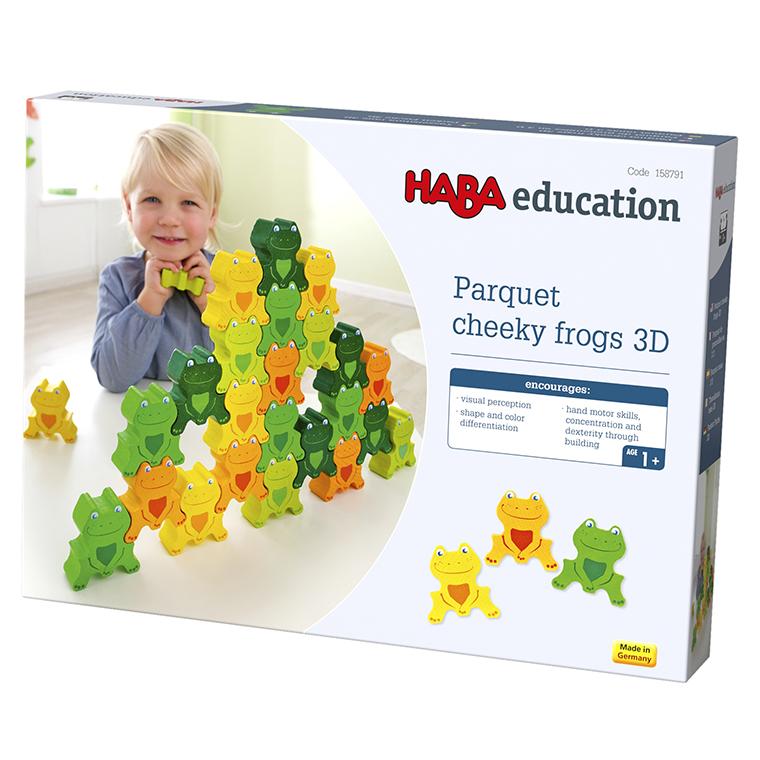 HABA お花つむつむ 知育玩具 ハバ社 HABA かえるつむつむ・25 色合わせ 2歳 積み木 木の