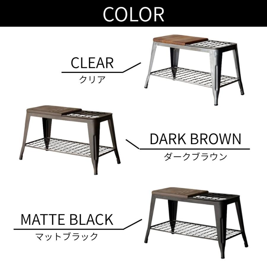 値下げ！新作☆スツールベンチ兼飾り棚☆インクブラック×ジャコビアン 店舗什器 新作☆スツールベンチ兼飾り棚☆インクブラック×ジャコビアン 店舗什器