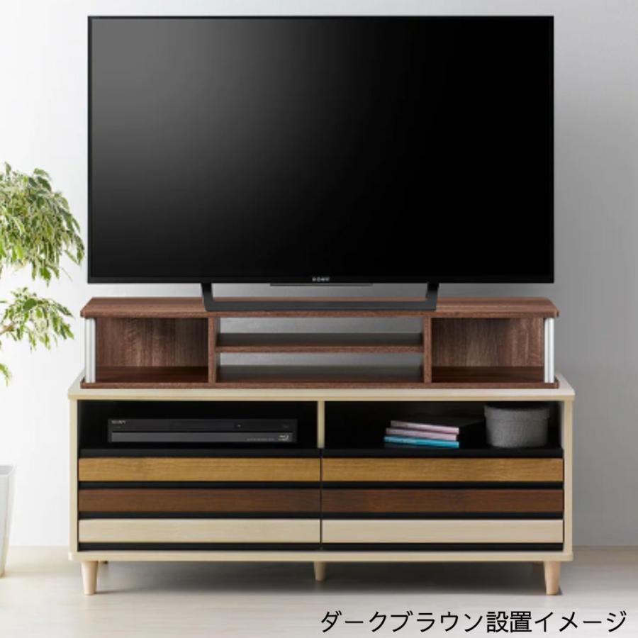 朝日木材加工 テレビボード ローボード テレビ台 TVボード ラック ロータイプ ちょい足しラック ダブル 49型 110cm幅 完成品 正規品 収納  配線 AS-110CTW