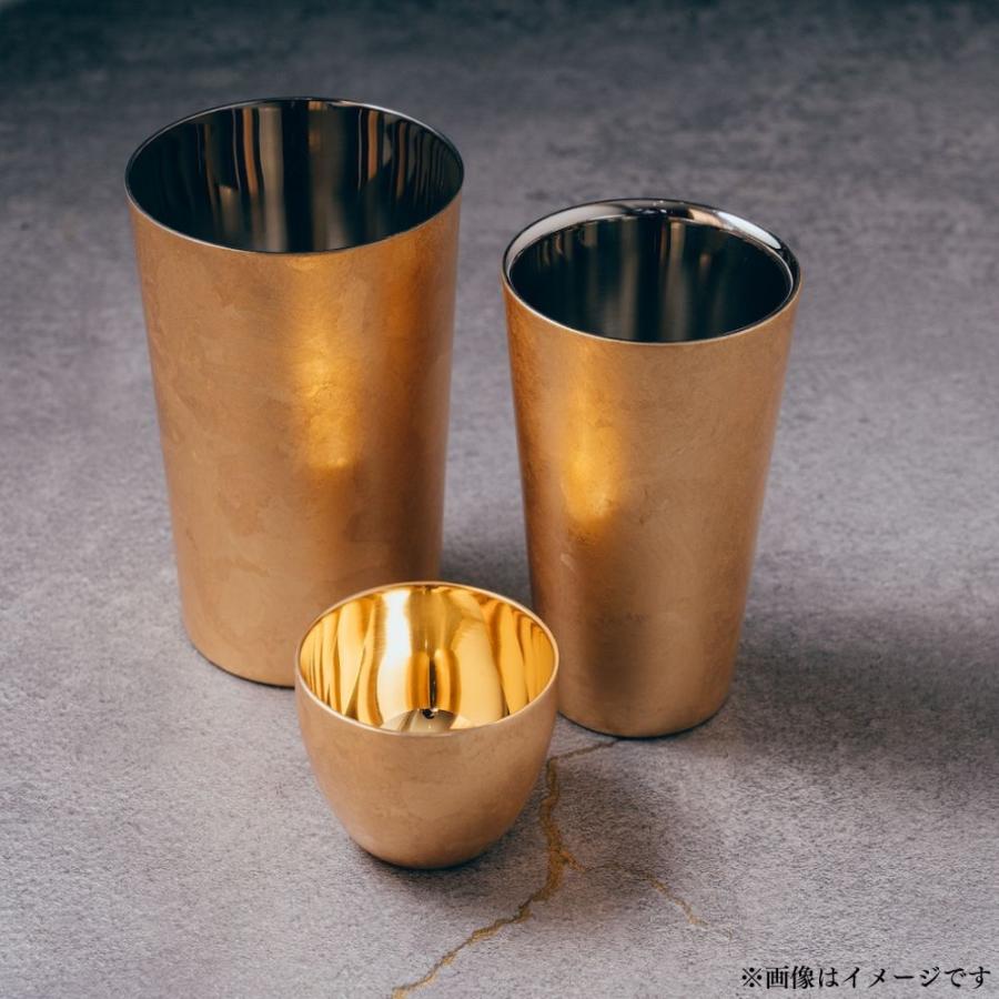 漆磨 2重ロックカップ ダルマ 箔衣 金 単品 日本製 和紙コースター付き