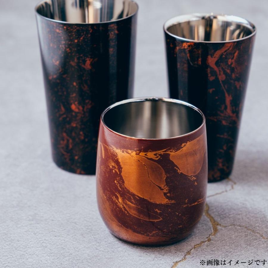 漆磨 2重ストレートカップ 白檀 赤 黒 単品 日本製 和紙コースター付