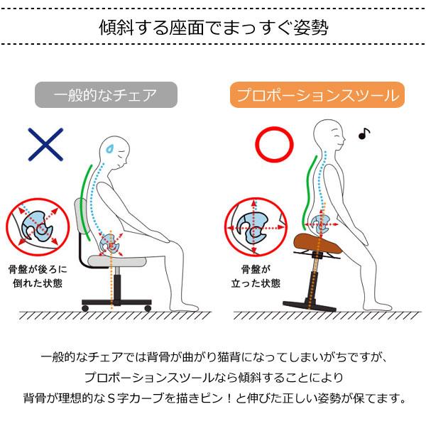 プロポーションスツール バランスチェア ゆらゆら運動 カウンターチェア 椅子 イス ダイエット 高さ調節 姿勢矯正 ハイタイプ 背筋 伸びる CH-800H 大人用｜comodocasa｜08