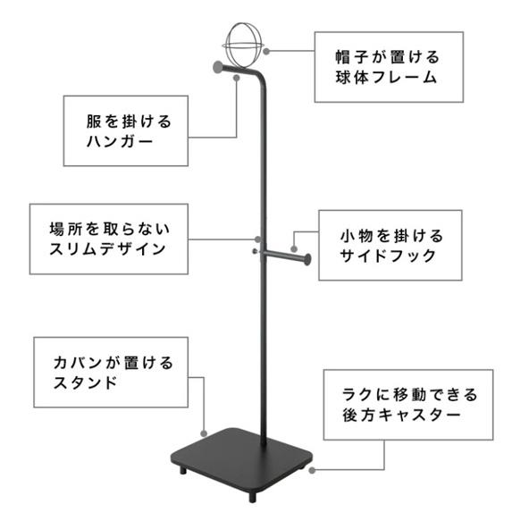宮武製作所 ディスプレイハンガーラック HS-1800 コートハンガー 帽子