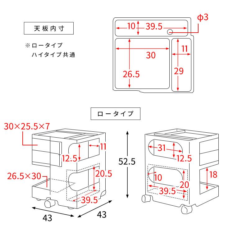 宮武製作所 多段ワゴン マルチワゴン キャスター付き Pluna プルーナ