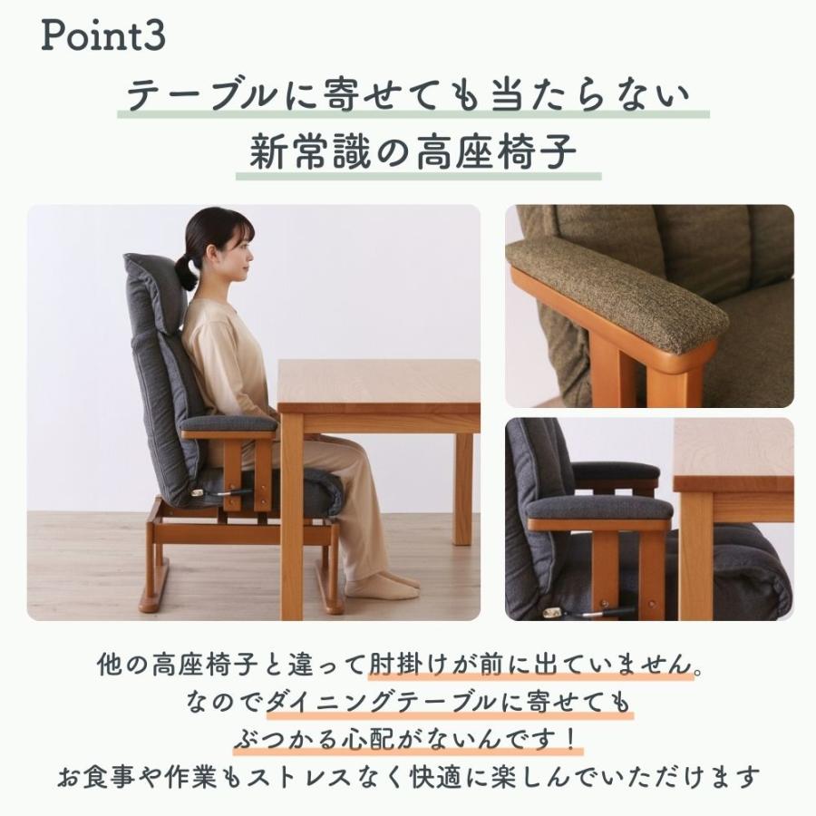 回転式 高座椅子 レバー式 ハイバック ポケットコイル 高齢者