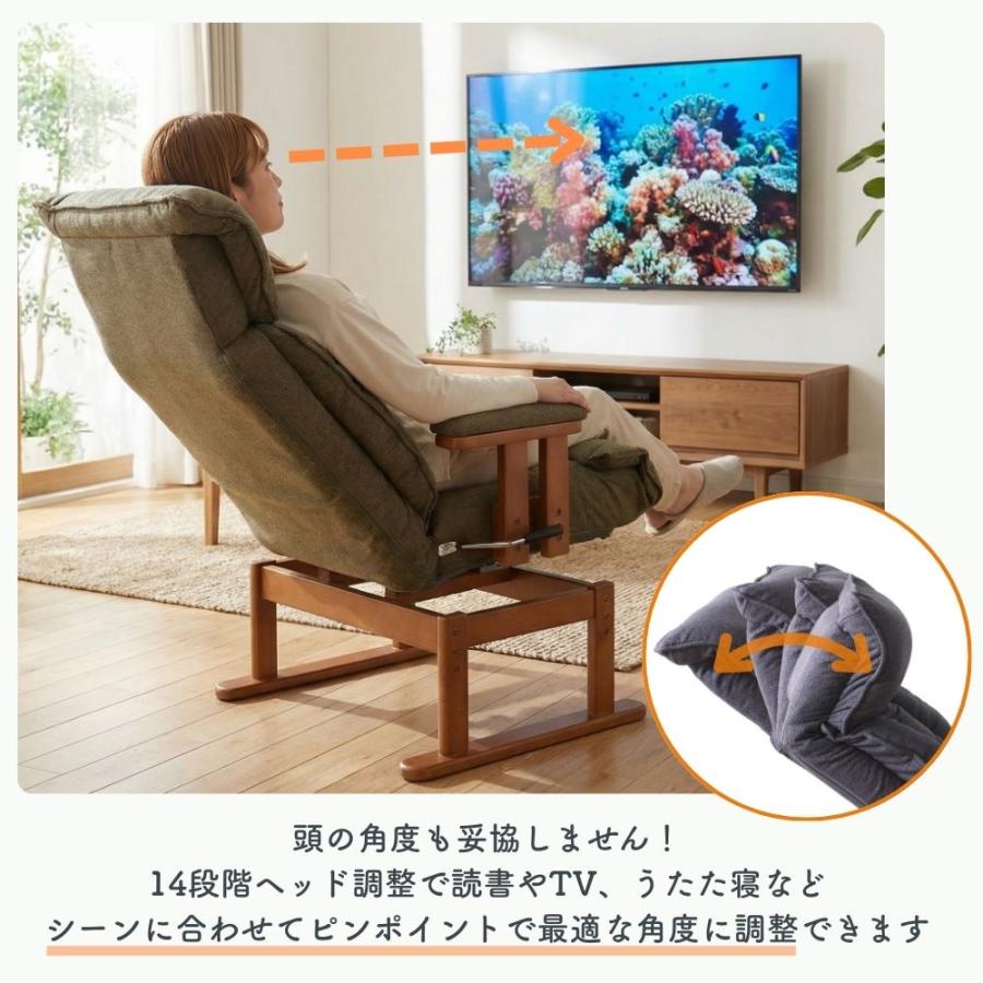 回転式 高座椅子 レバー式 ハイバック ポケットコイル 高齢者