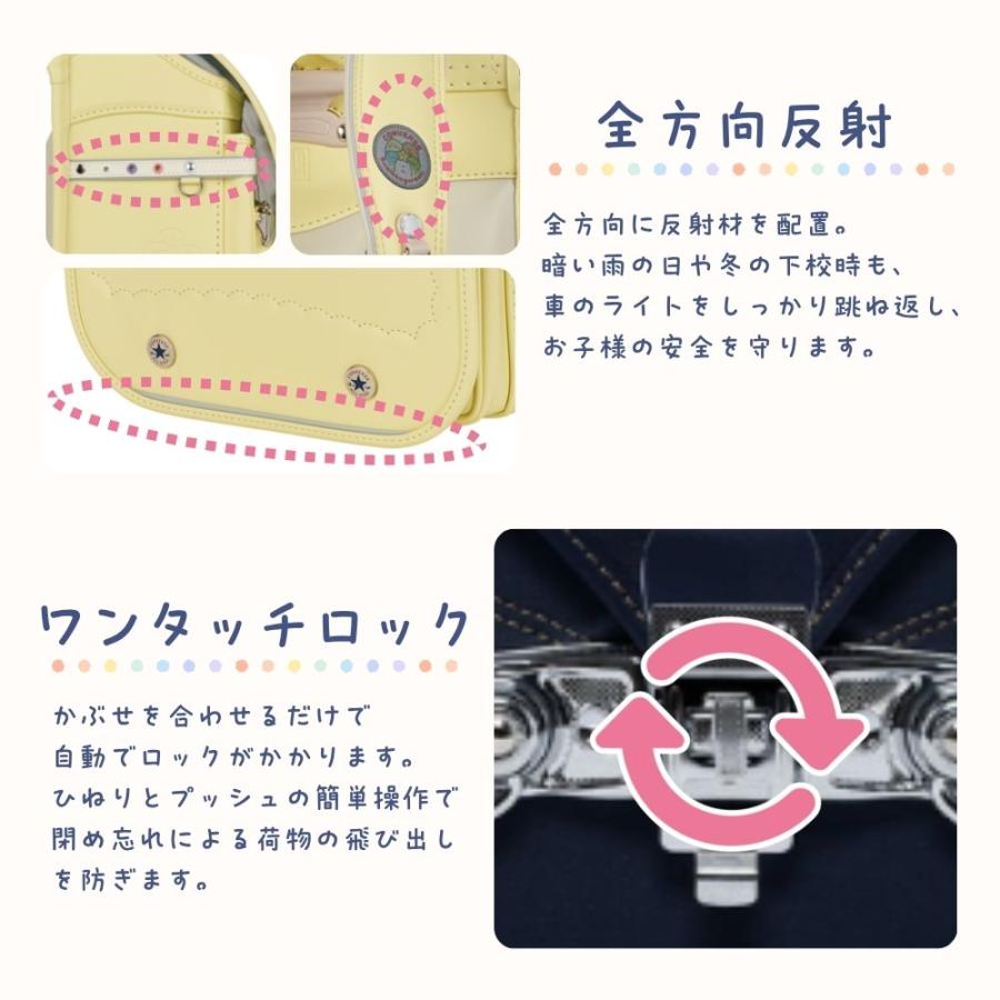 ランドセル コンバース × すみっコぐらし CV-09 女の子 軽い かわいい 黒 水色 ラベンダー ピンク イエロー 日本製 丈夫 反射 抗菌 大容量 A4対応 6年保証 2027の画像