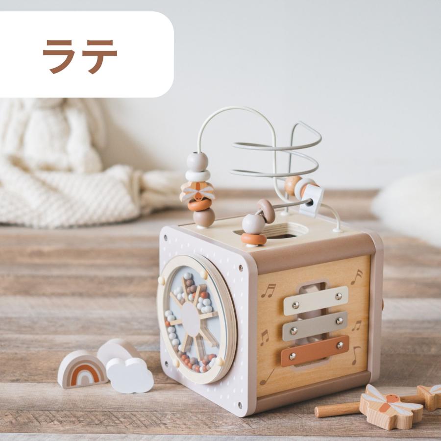 木製 玩具 知育 おもちゃ エデュテ レーベルレーベル label label アクティビティキューブ 誕生日 プレゼント 出産祝い ギフト ルーピング 型はめ 子供用 こどもの画像