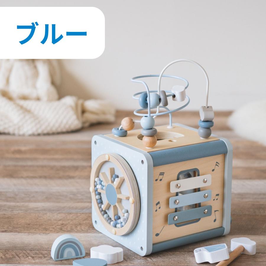 木製 玩具 知育 おもちゃ エデュテ レーベルレーベル label label アクティビティキューブ 誕生日 プレゼント 出産祝い ギフト ルーピング 型はめ 子供用 こどもの画像
