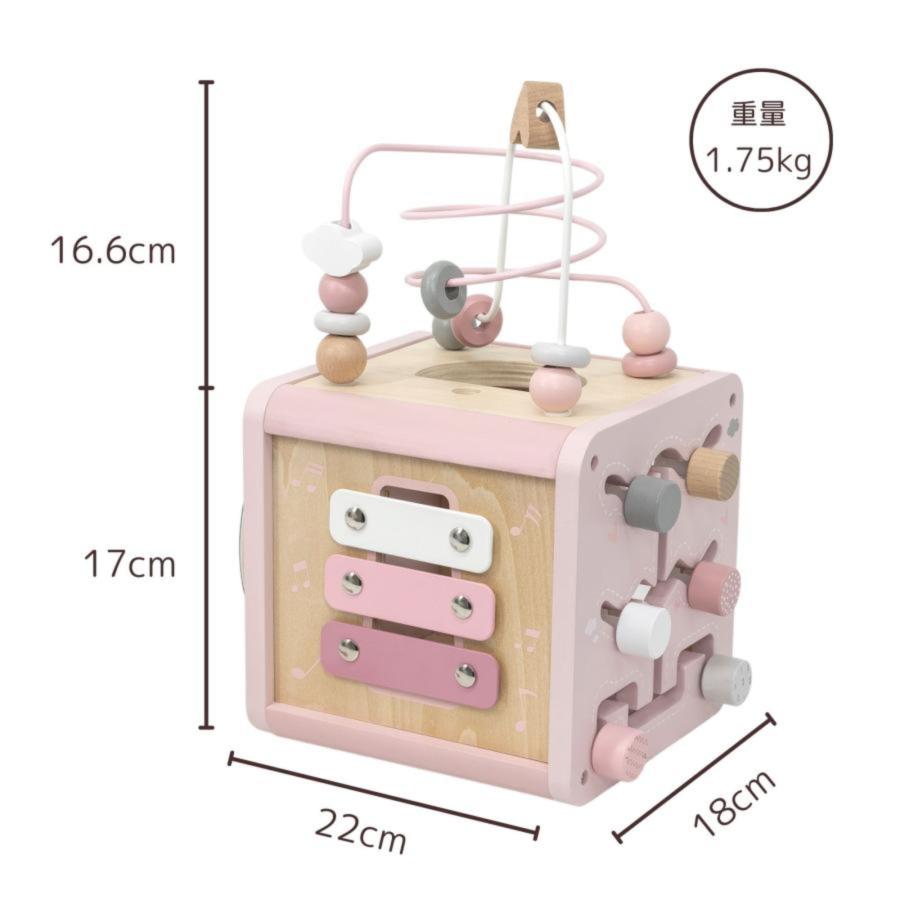 木製 玩具 知育 おもちゃ エデュテ レーベルレーベル label label アクティビティキューブ 誕生日 プレゼント 出産祝い ギフト ルーピング 型はめ 子供用 こどもの画像