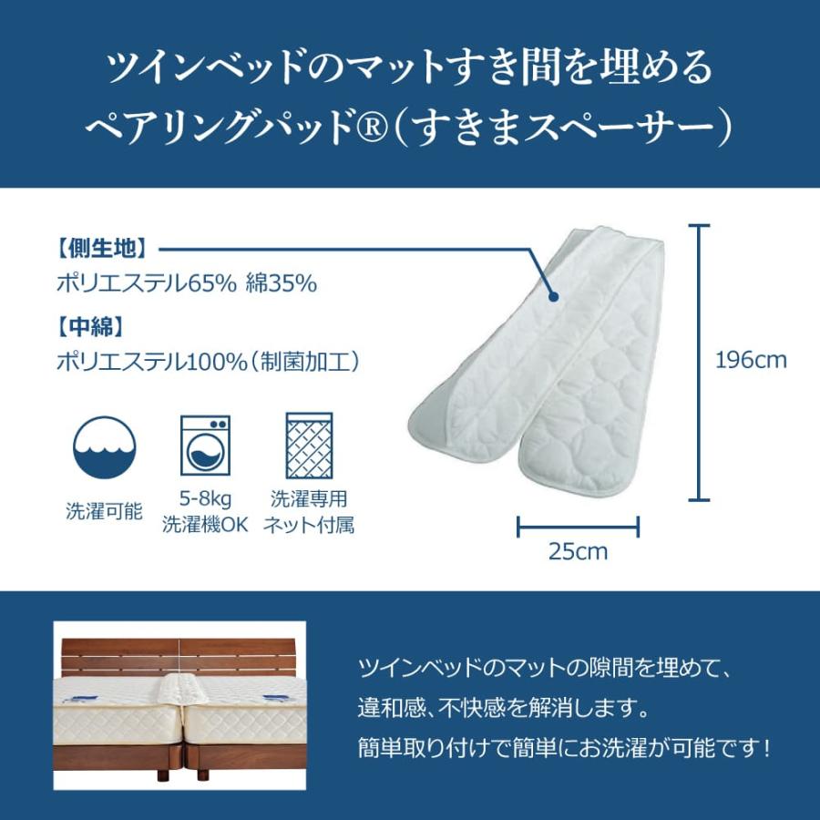 ドリームベッド　すきまスペーサー　25cm x 196cm ドリームベッド すきまスペーサー 制菌 幅25cm 洗える マットレス ペア