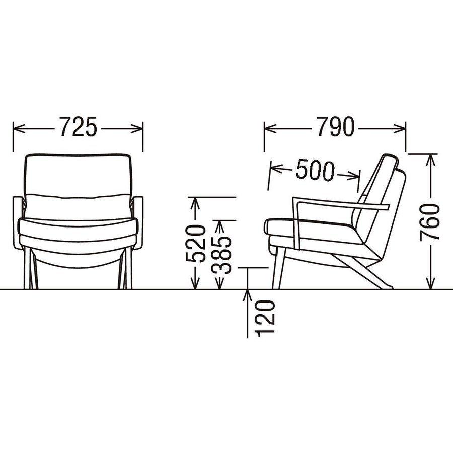 【開梱設置付】カリモク家具 UU1600 E K H Y Q A 肘掛椅子 オーク材 木製 天然木 布製 日本製 正規品 karimoku ソファ チェア ローバック バゲット型 1人掛けの画像