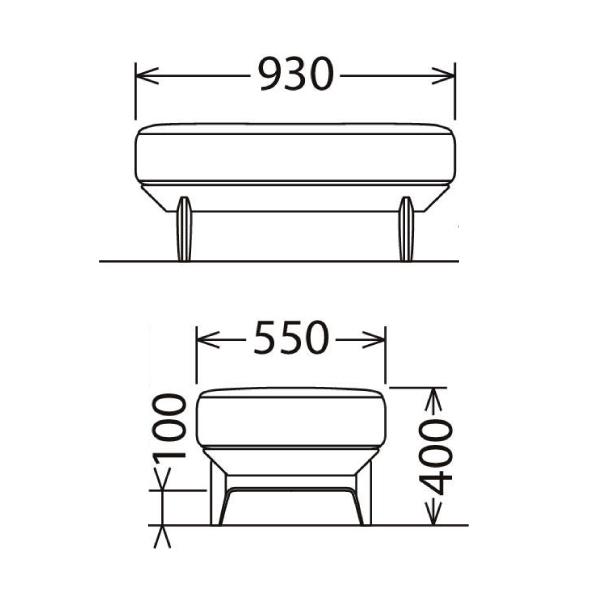 カリモク家具 ZU4006 UU4006 E K H Y Q A スツール 幅93cm 本革 布 天然木 日本製 正規品 karimoku リビングソファ ソファ 腰掛け オットマン 1人掛け ブランドの画像