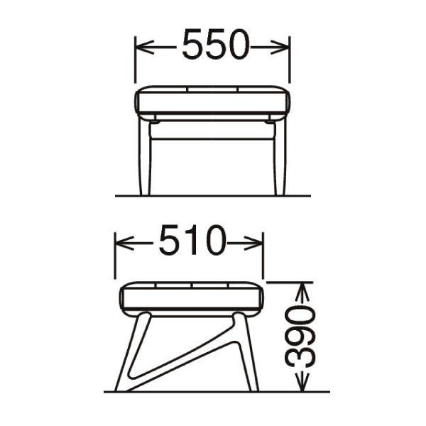 カリモク家具 WB5006 E K H Y Q A ESTEEM スツール 幅55cm オーク材 布製 天然木 木製 国産  正規品 karimoku ソファ 1人掛け 腰掛け オットマン ブランド 高級の画像