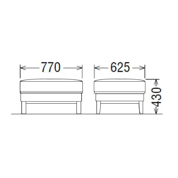 カリモク家具 WT5616 E K H Y Q A スツール 幅77 U38 リビングソファ オットマン karimoku オーク 日本製 国産 木製 天然木 シンプル 布張り 正規品 ブランド｜comodocasa｜03