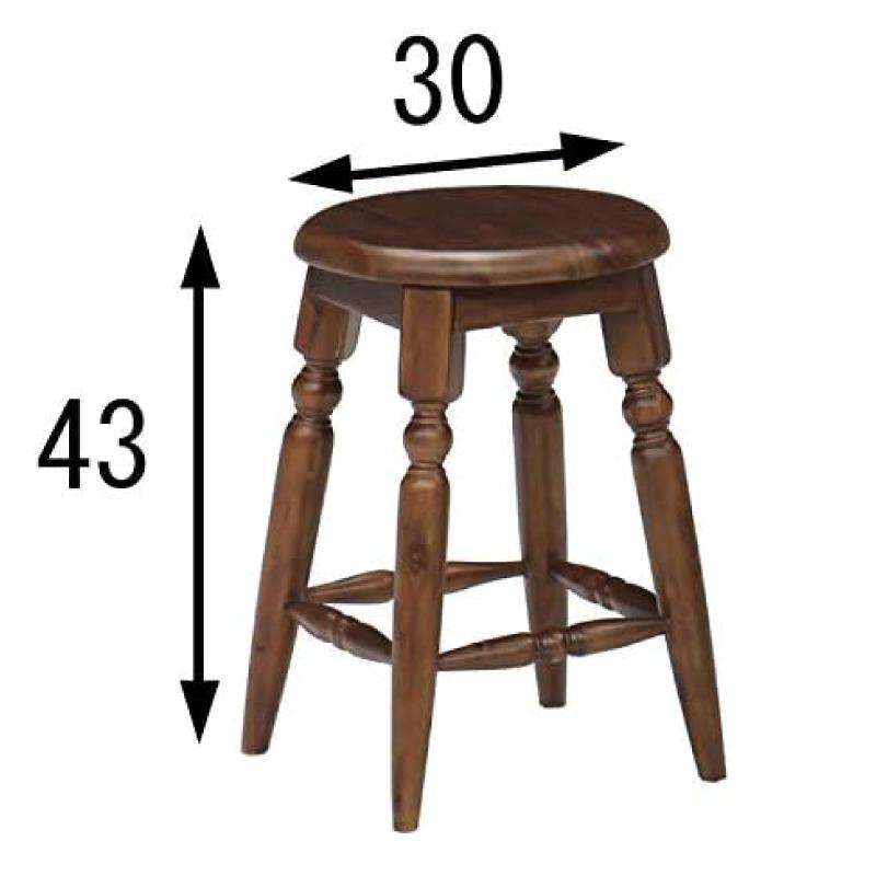 DAIMARU スツール デミ ラウンド カウンターチェア 木目 アンティーク