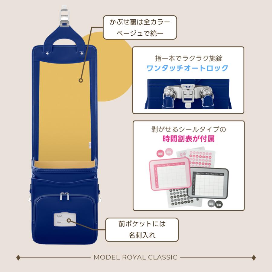 ランドセル 天使のはね セイバン モデルロイヤル クラシック MR25U 男の子 女の子 日本製 6年保証 2027 タブレット A4フラットファイル対応 黒 青 水色 紫 緑 紺の画像