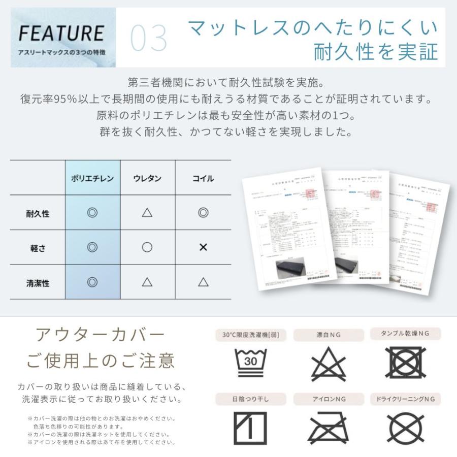 選べる特典付a 洗える マットレス リテリー アスリートマックス ピロートップ25 シングル セミダブル ダブル クイーン 日本製 大川家具 高反発 かため やわらかの画像