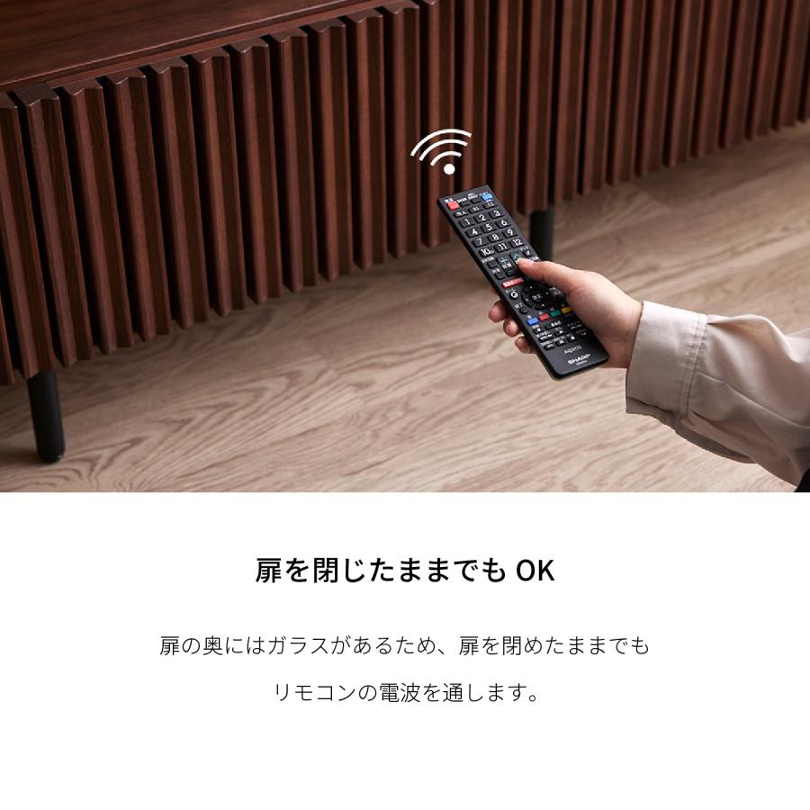 【開梱設置付】 ローボード 幅200cm ルーク2 日本製 大型テレビ対応 TVボード 無垢材 オーク ウォールナット 脚付き アイアン 縦桟 格子 北欧風 天然木 おしゃれ | Meuble | 06