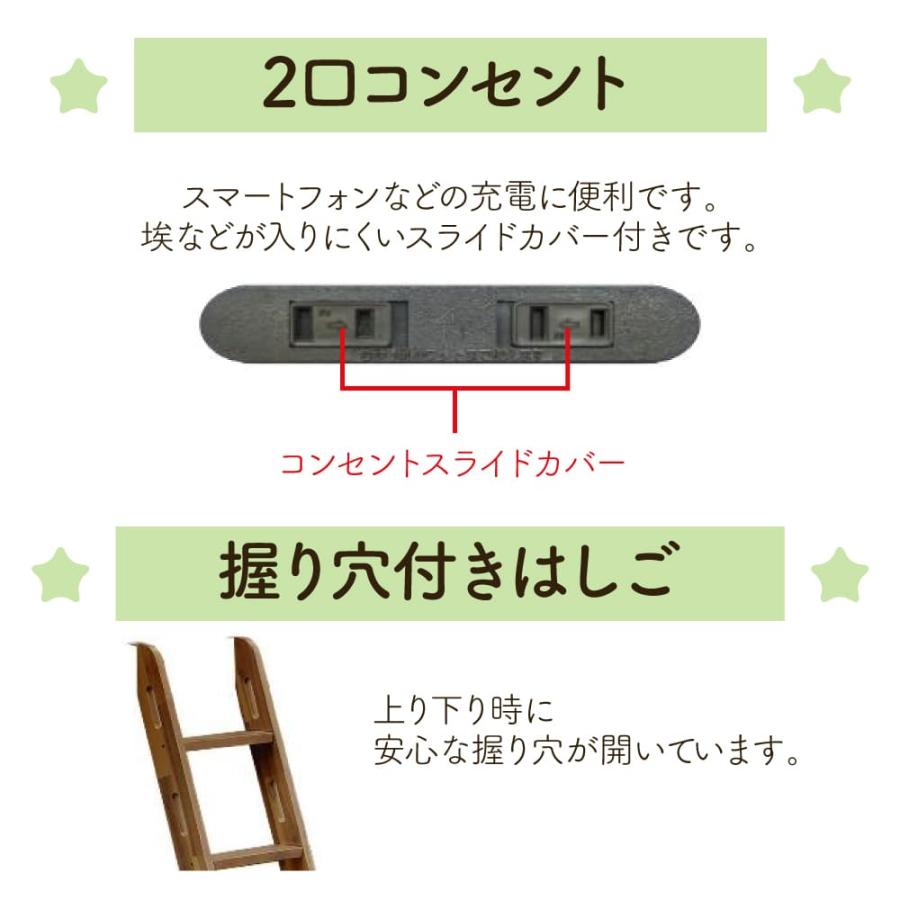 Granz（グランツ） 2段ベッド ブラント コンセント付き 宮付き