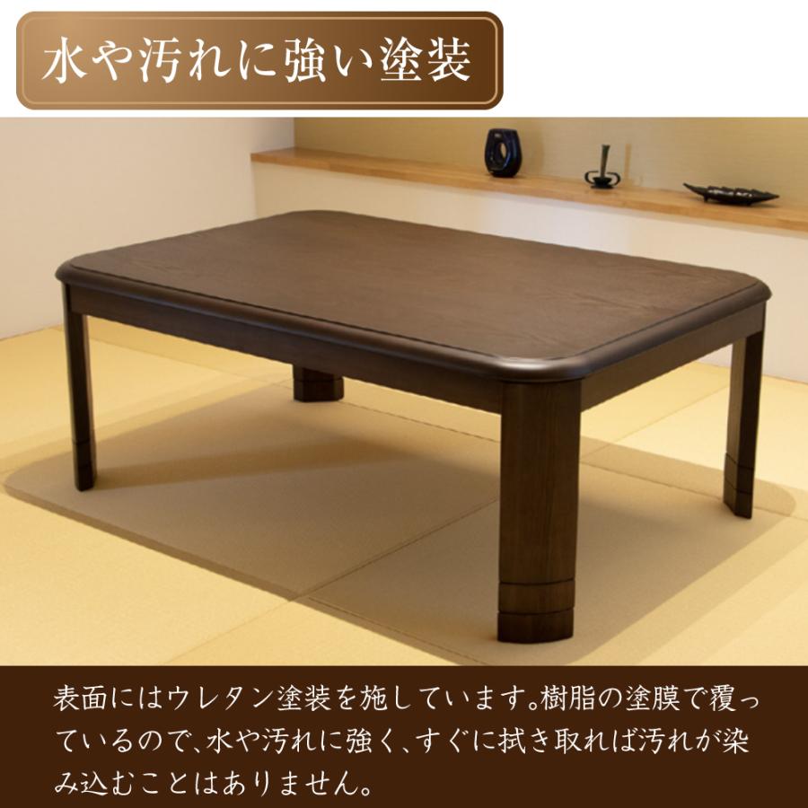 速暖2秒 こたつ テーブル 正方形 80cm 天然木 タモ突板 ウレタン塗装 角丸 安心 木製 家具調 コタツ 継ぎ脚 継足 バロン 手元コントローラー ハロゲンヒーターの画像