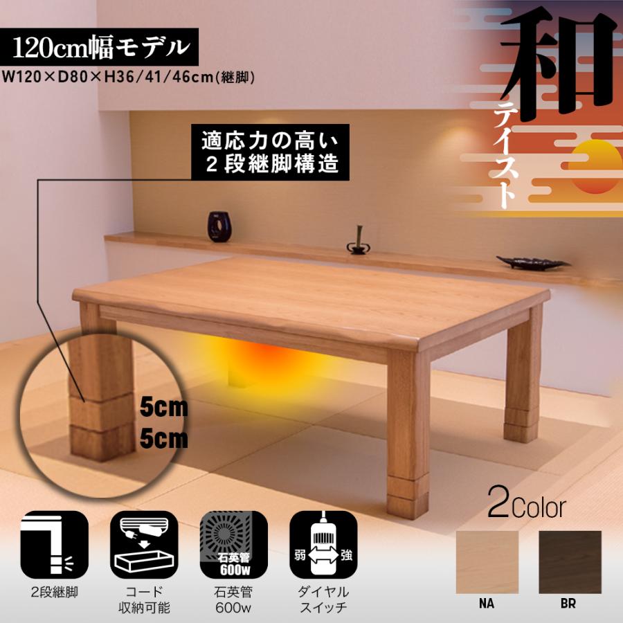 こたつ テーブル 幅120cm ながつき ひいらぎ後継版 長方形 家具調