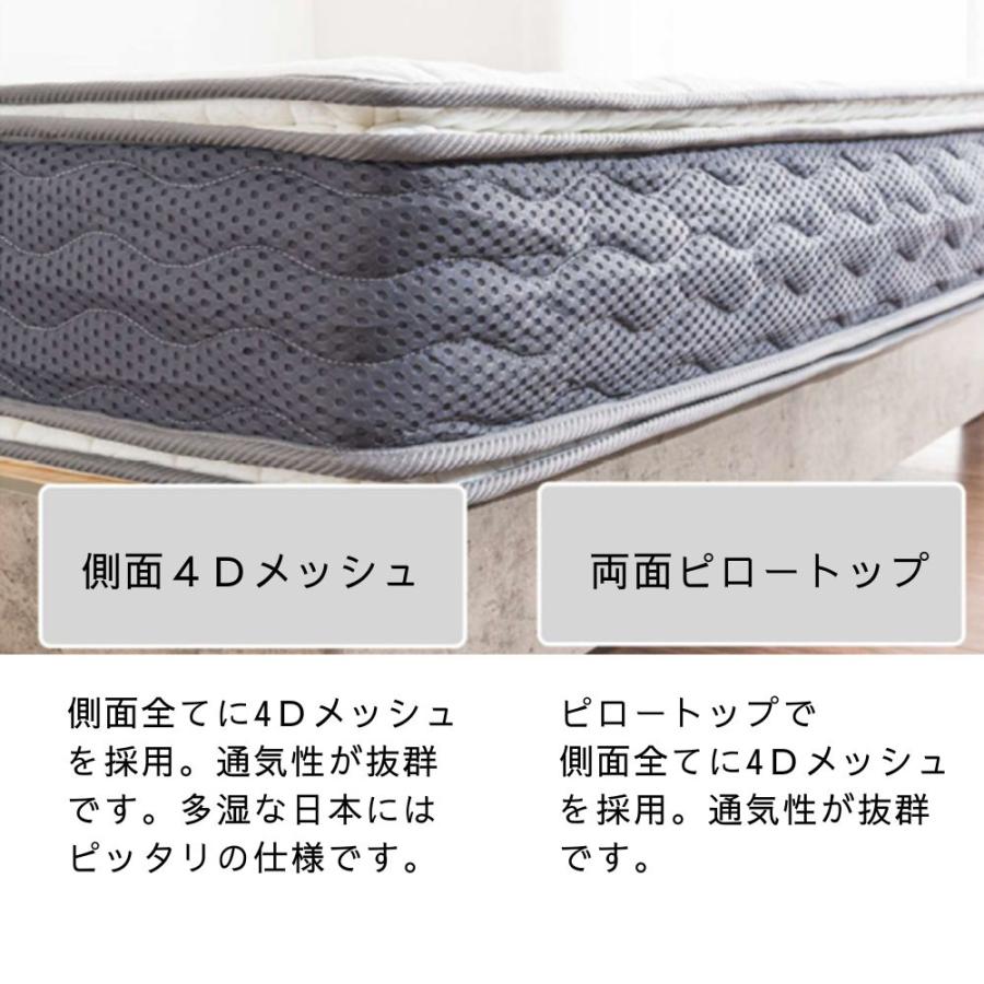 雲 CUMO キング 幅180cm 圧縮梱包 高反発 ピロートップ ポケットコイル テンセル生地 ラテックス メッシュ 抗菌 通気性 ベッド ドルミール 木村商事 【受注生産】