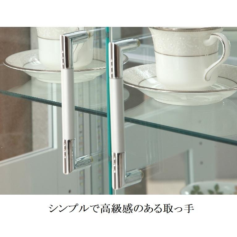コレクションケース コレクションボード ロータイプ オリーブ 65コレクション L 収納 飾り棚 照明 LED ライト付き 鍵付き 3面 ガラス 幅64 高さ129 完成品 低め_2