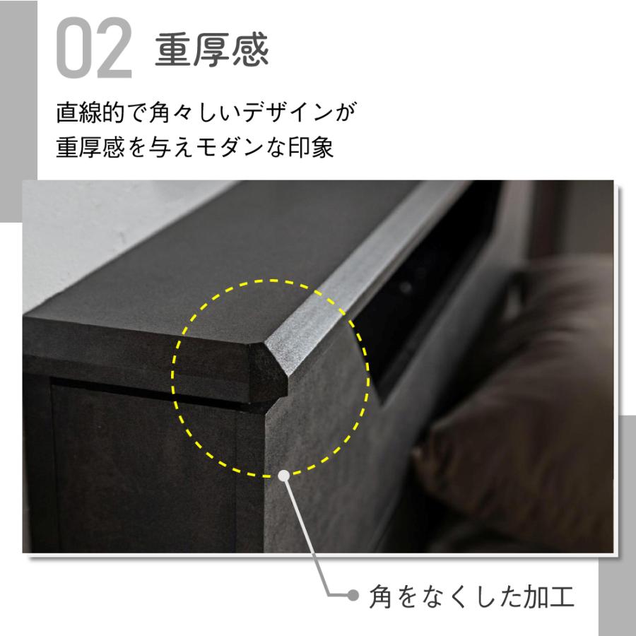 ベッド ベッドフレーム BOXタイプ 大理石調 セラミック調 NERO