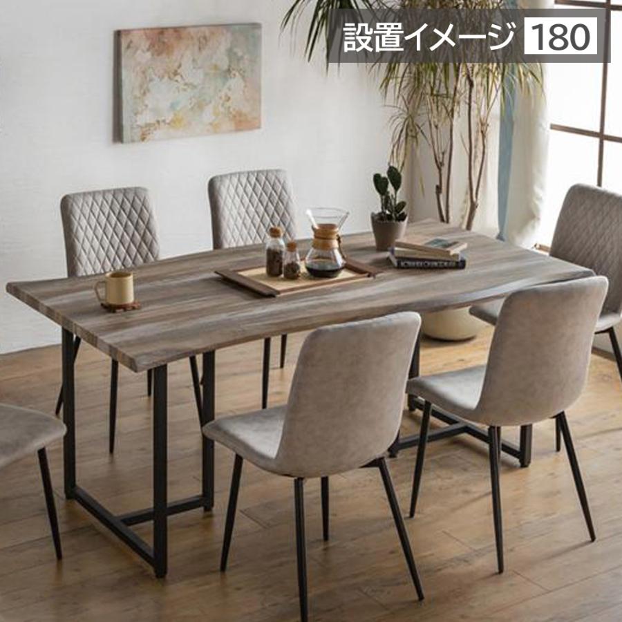 ラウンドテーブル　レコード6枚セット 一枚板風 6人掛け 180×90 7点セット ダイニングテーブルセット ラパン