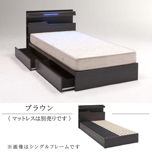 ワイドダブル ベッドフレームのみ シアトル 引き出し ドロアー BOX